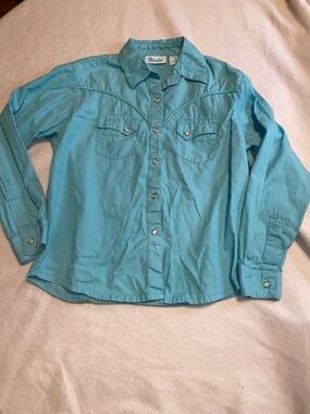 Wrangler Turquoise Western Snap-Front Shirt